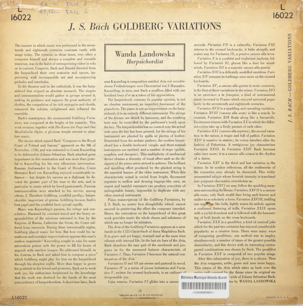 Bach: Goldberg Variations