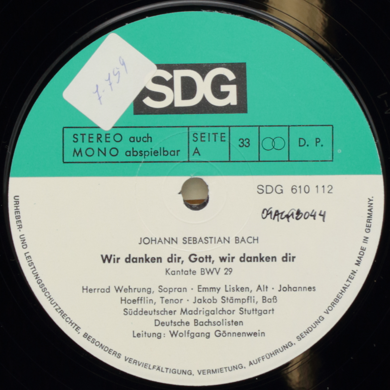 Bach: Wir danken dir, Gott Kantate BWV 29; Ach Herr, mich armen Sünder Kantate BWV 135