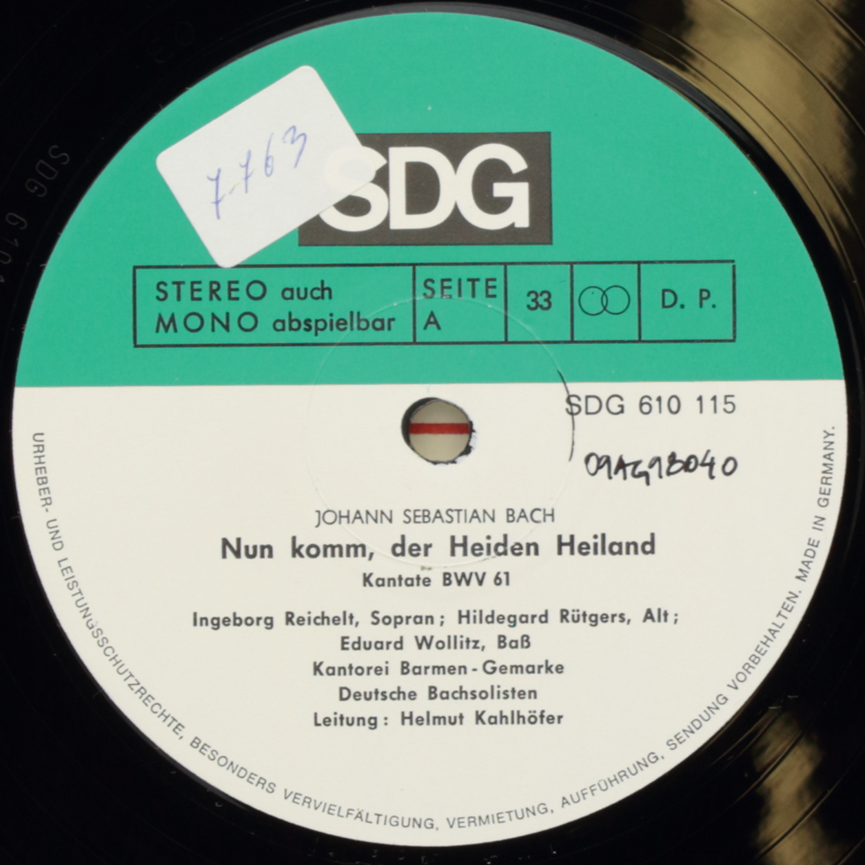 Bach: Nun komm, der Heiden Heiland Kantate BWV 61; Bereitet die Wege, Bereitet die Bahn Kantate BWV 