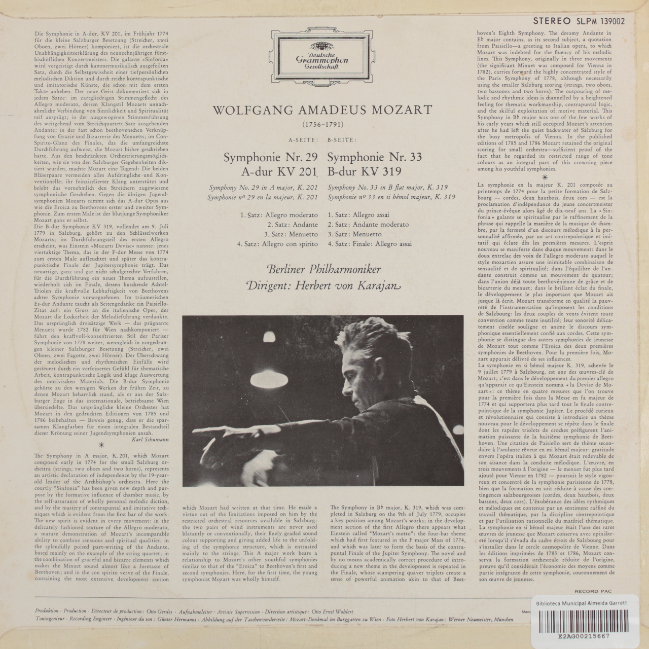 Mozart: Symphonien Nr. 29 KV 201, Nr. 33 KV 319