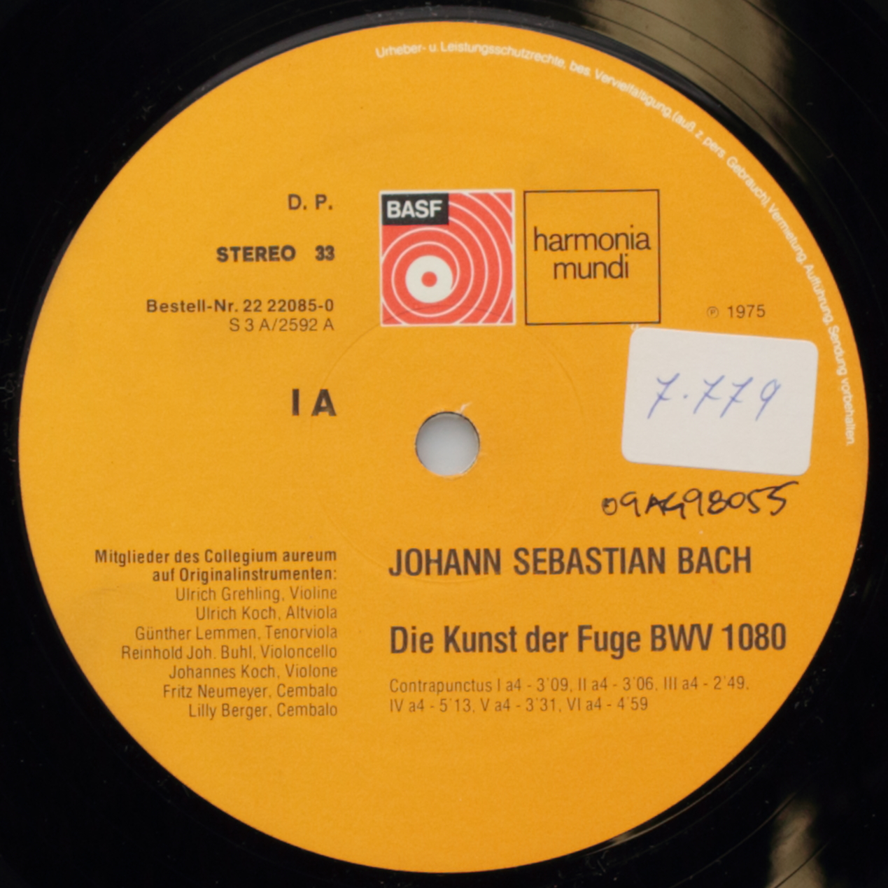 Bach: Die Kunste der Fuge BWV 1080