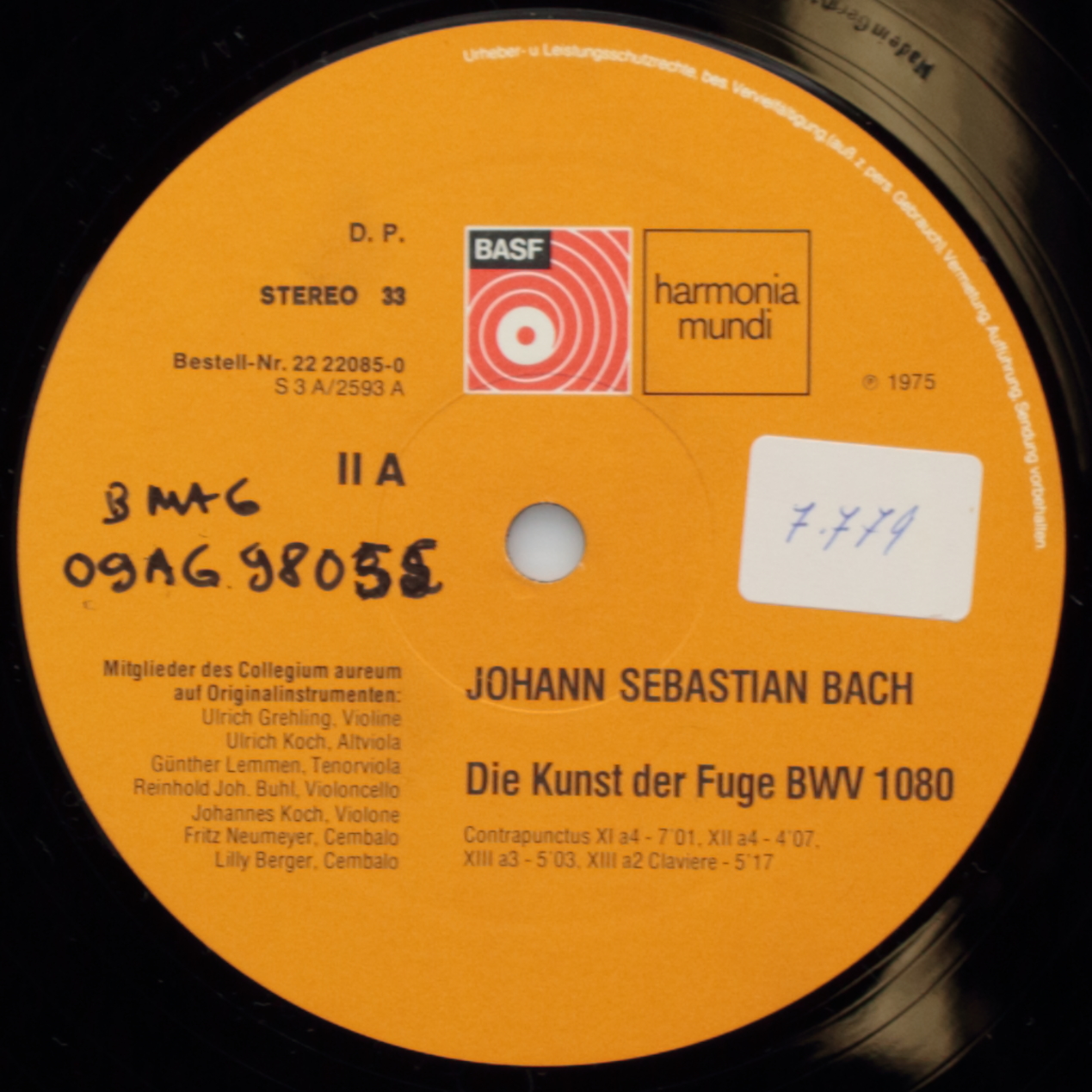 Bach: Die Kunste der Fuge BWV 1080