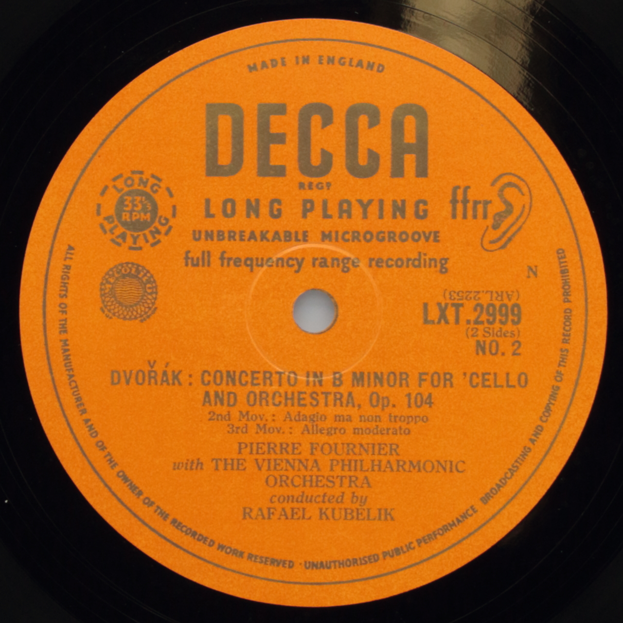 Dvorak: Concerto in B minor for Cello and Orchestra Opus 104