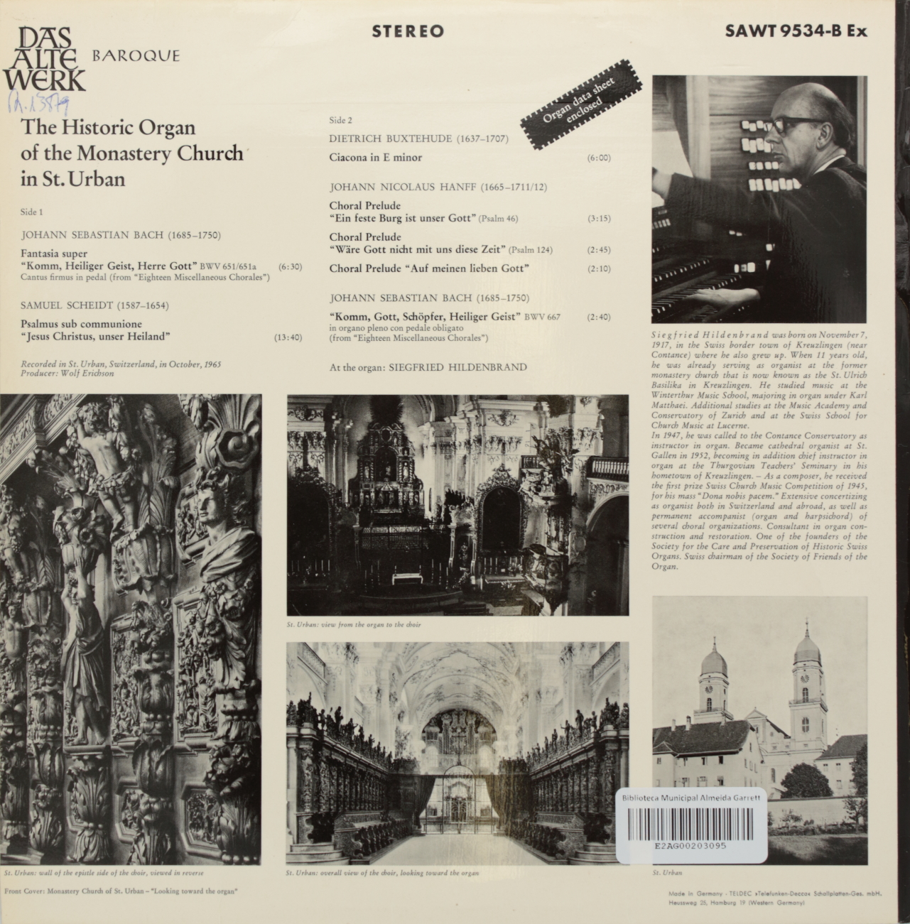 Die Alte Orgel - Historische Orgel der Klosterkirche St. Urban