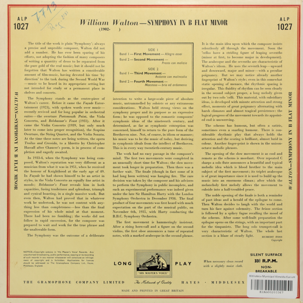 Walton: Symphony in B flat minor