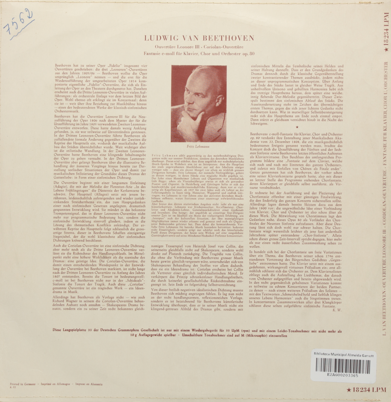 Beethoven: Ouvertüre Leonore III; Corolian Ouvertüre; Fantasie c-moll für Klavier, Chor und Orche