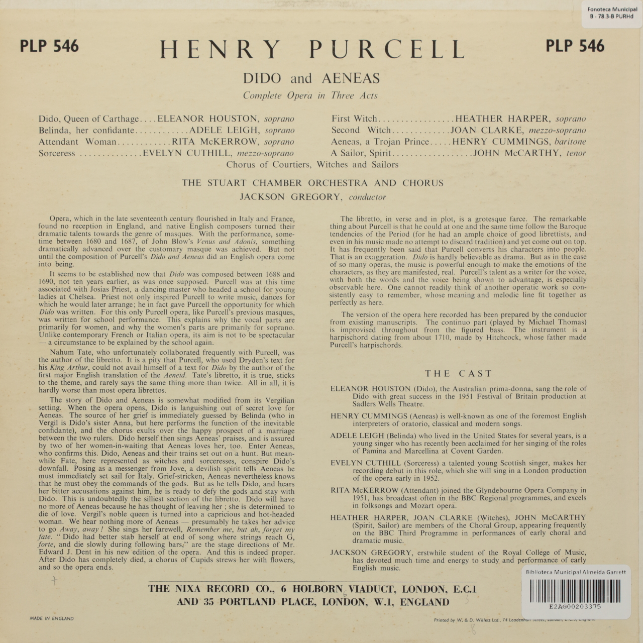 Purcell: Dido and Aenas