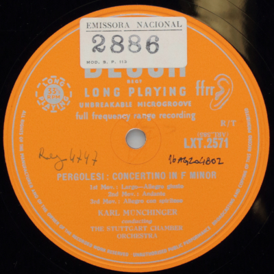 Pergolesi: Concertino in F minor / Respighi: Ancient Airs and Dances for the Lute