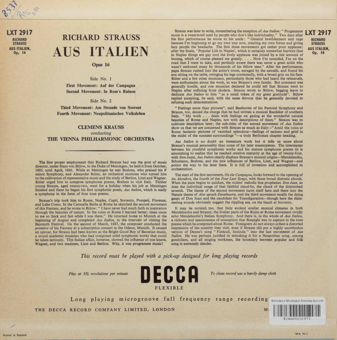 Strauss, Richard: Aus Italien