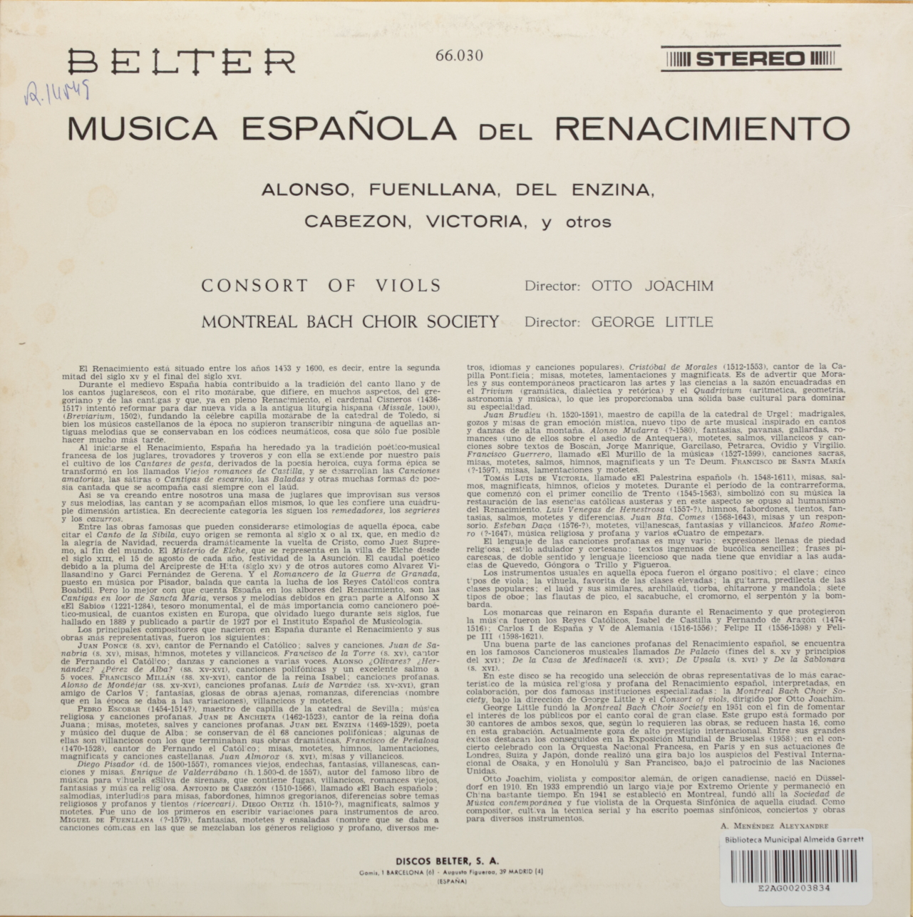 Musica española del Renacimiento