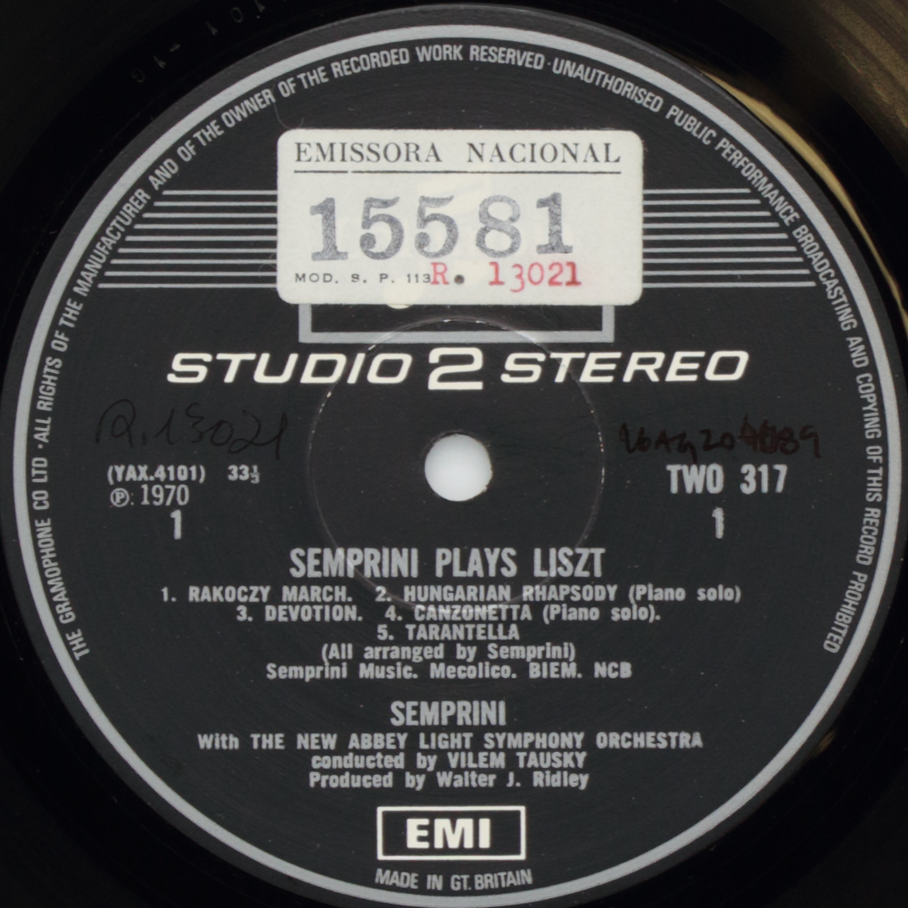 Semprini plays Liszt