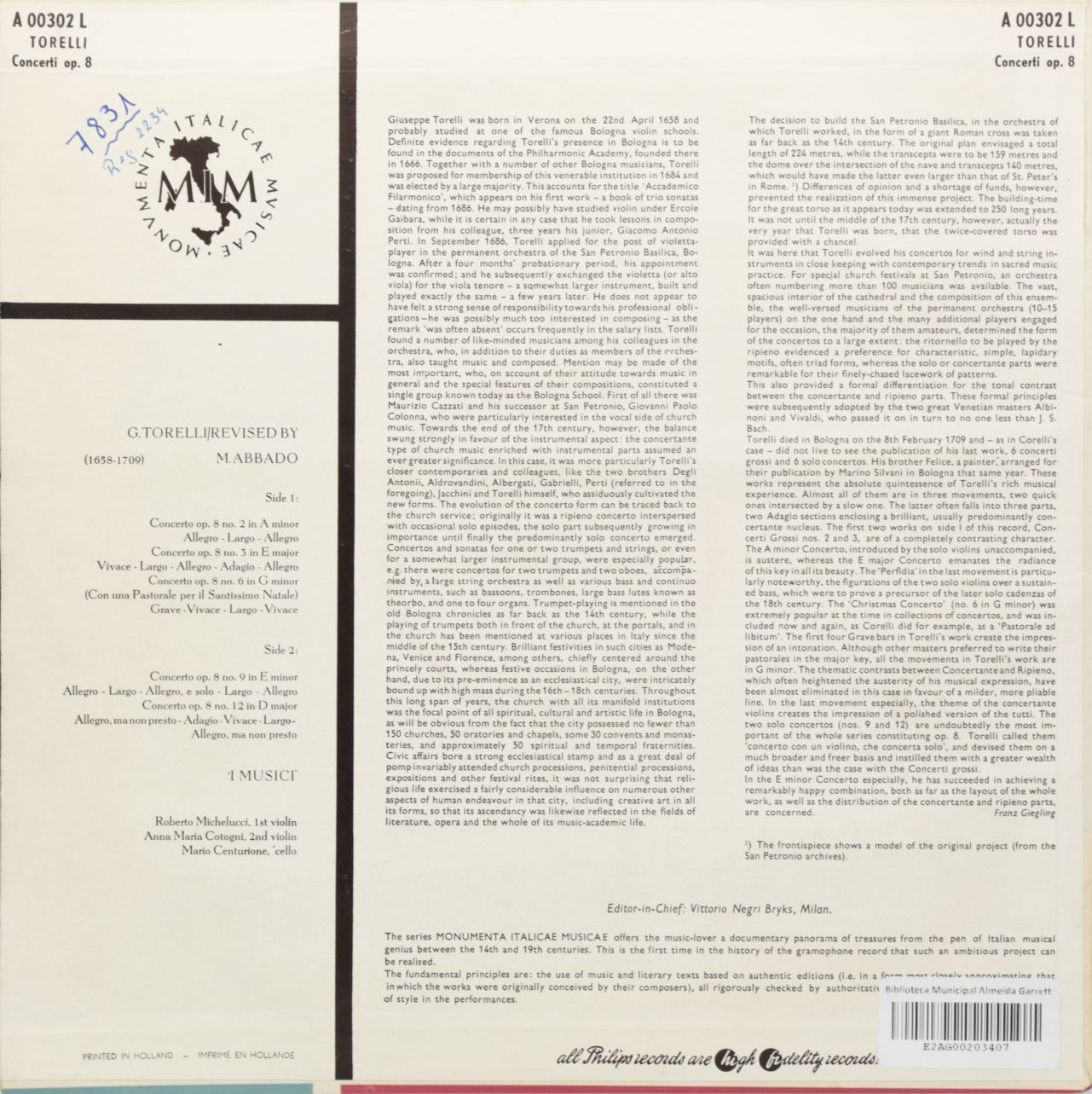 Torelli: Concerti Op. 8