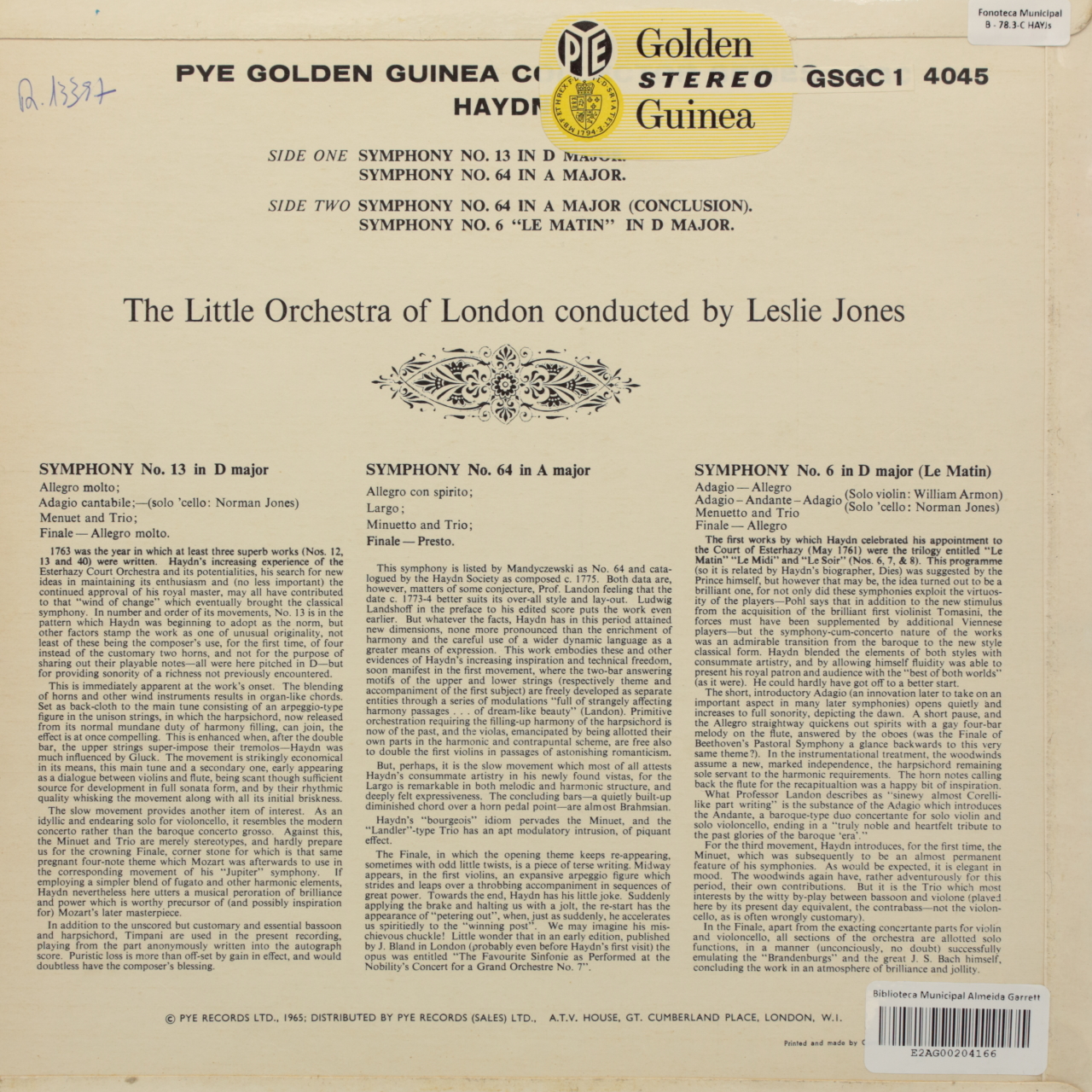 Haydn: Symphony No. 13 in D Major; Symphony No. 6 in D Major 