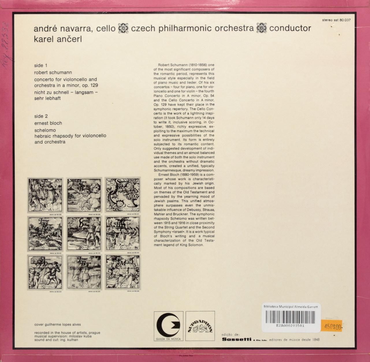 Schumann: Concerto for violoncello / Bloch: Schelomo