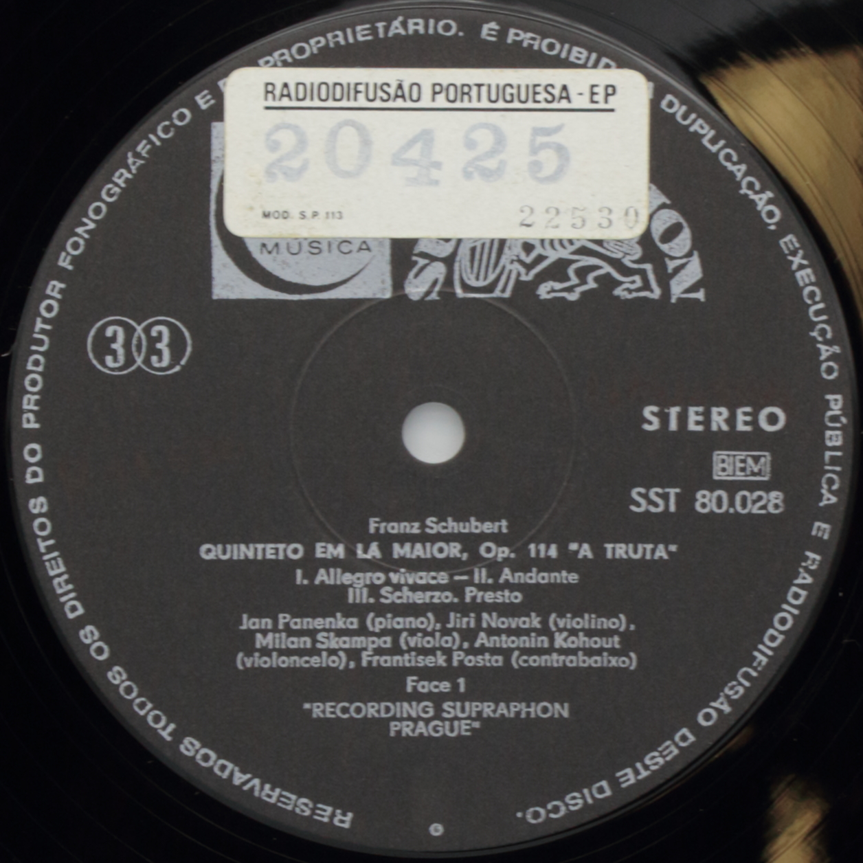 Schubert: Quintet in A major, op. 114 Die forelle; Allegro in C minor from the String quartet no