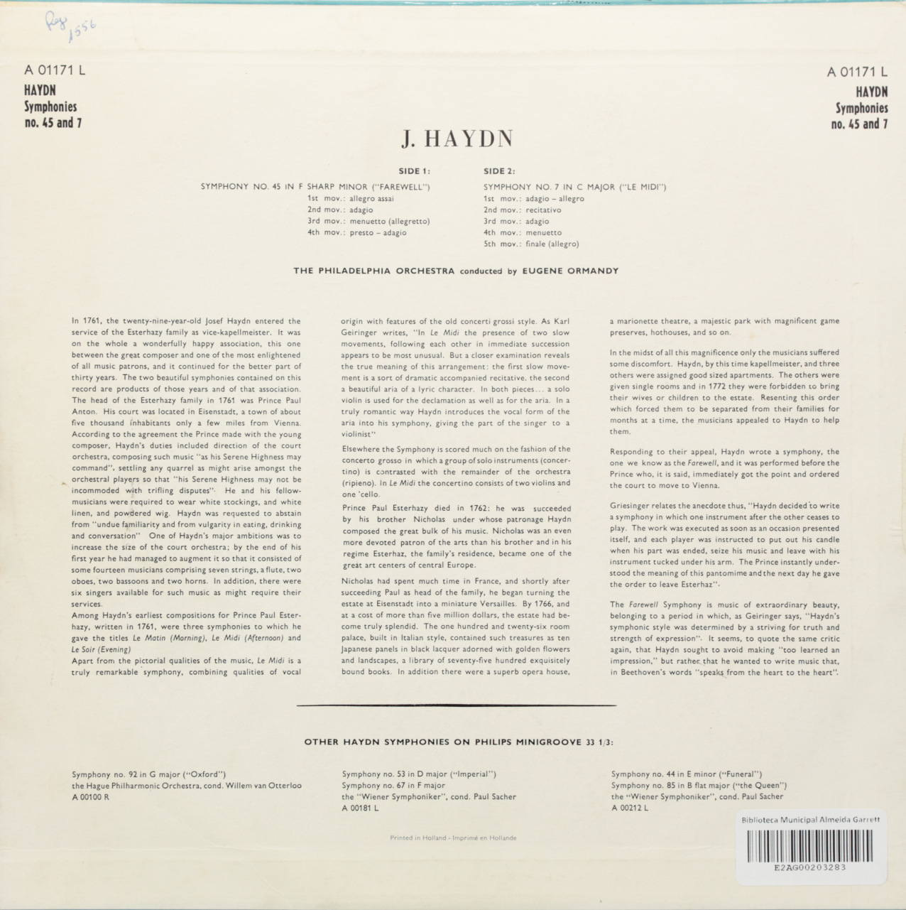 Haydn: Farewell - Symphony No. 45 in F sharp minor; Le Midi - Symphony No. 7 in C major