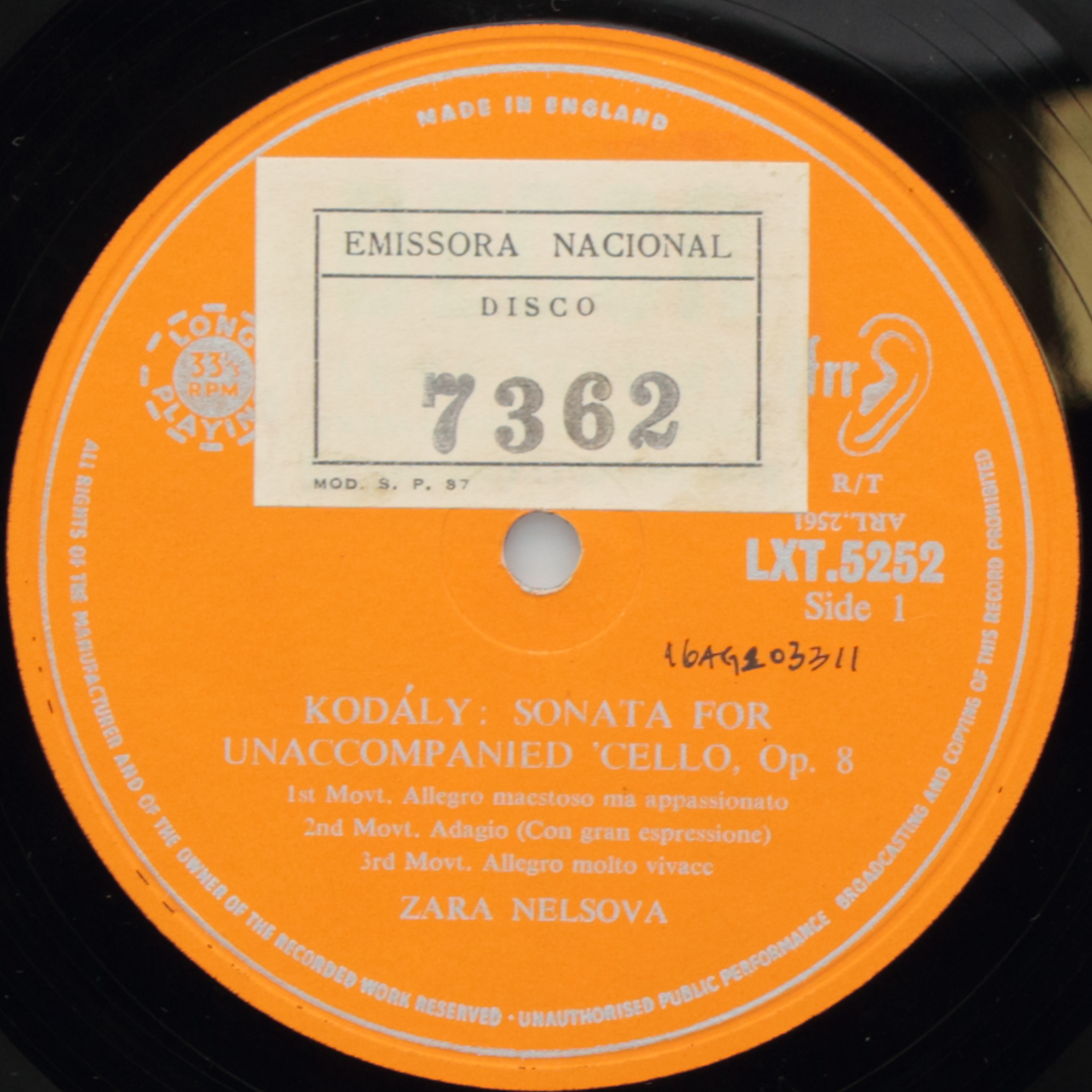 Kodály: Sonata for Unaccompanied Cello Opus 8 / Reger: Suite No. 2 for Unaccompained Cello Opus 1