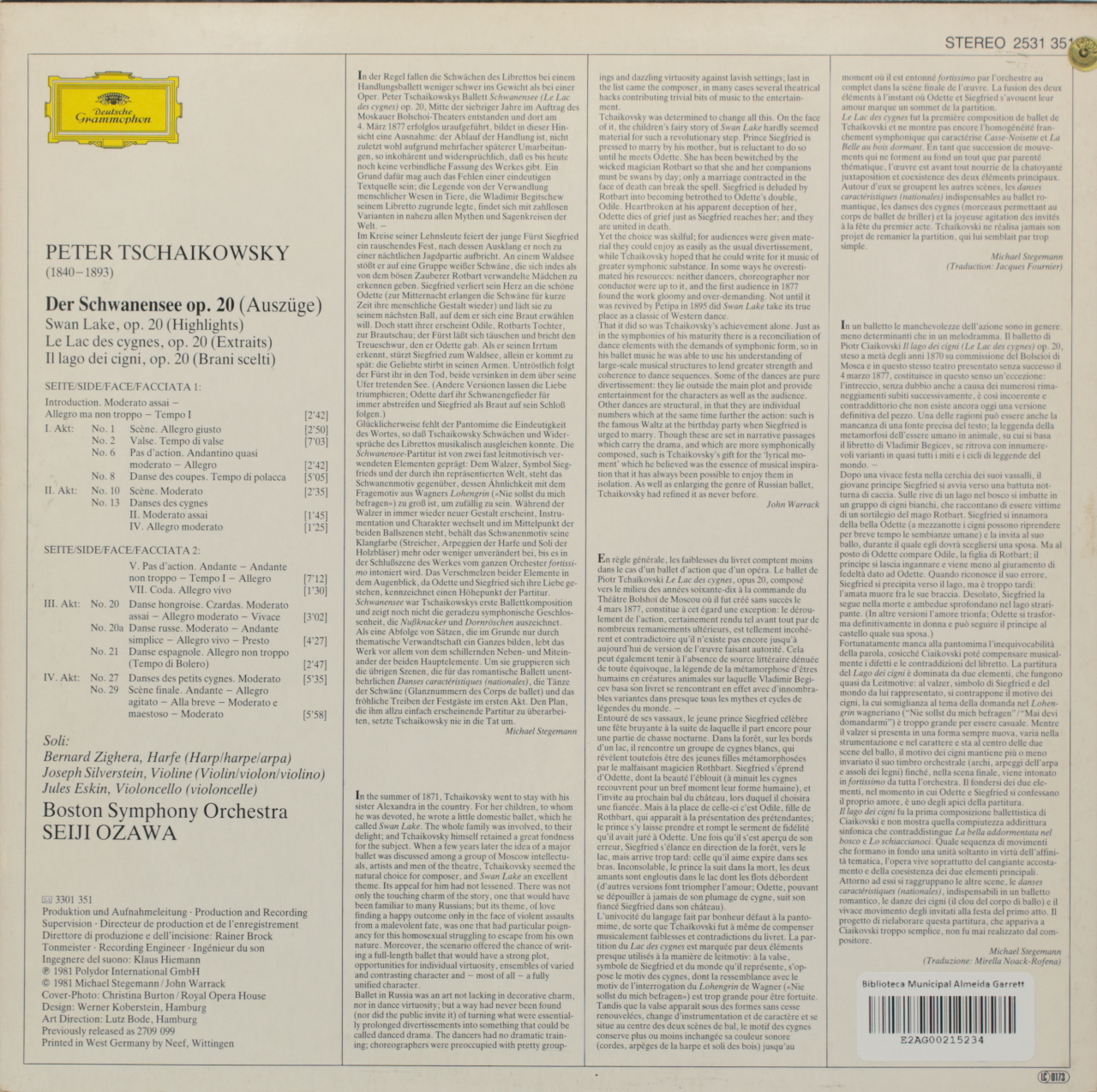Tchaikovsky: Der Schwanensee op. 20
