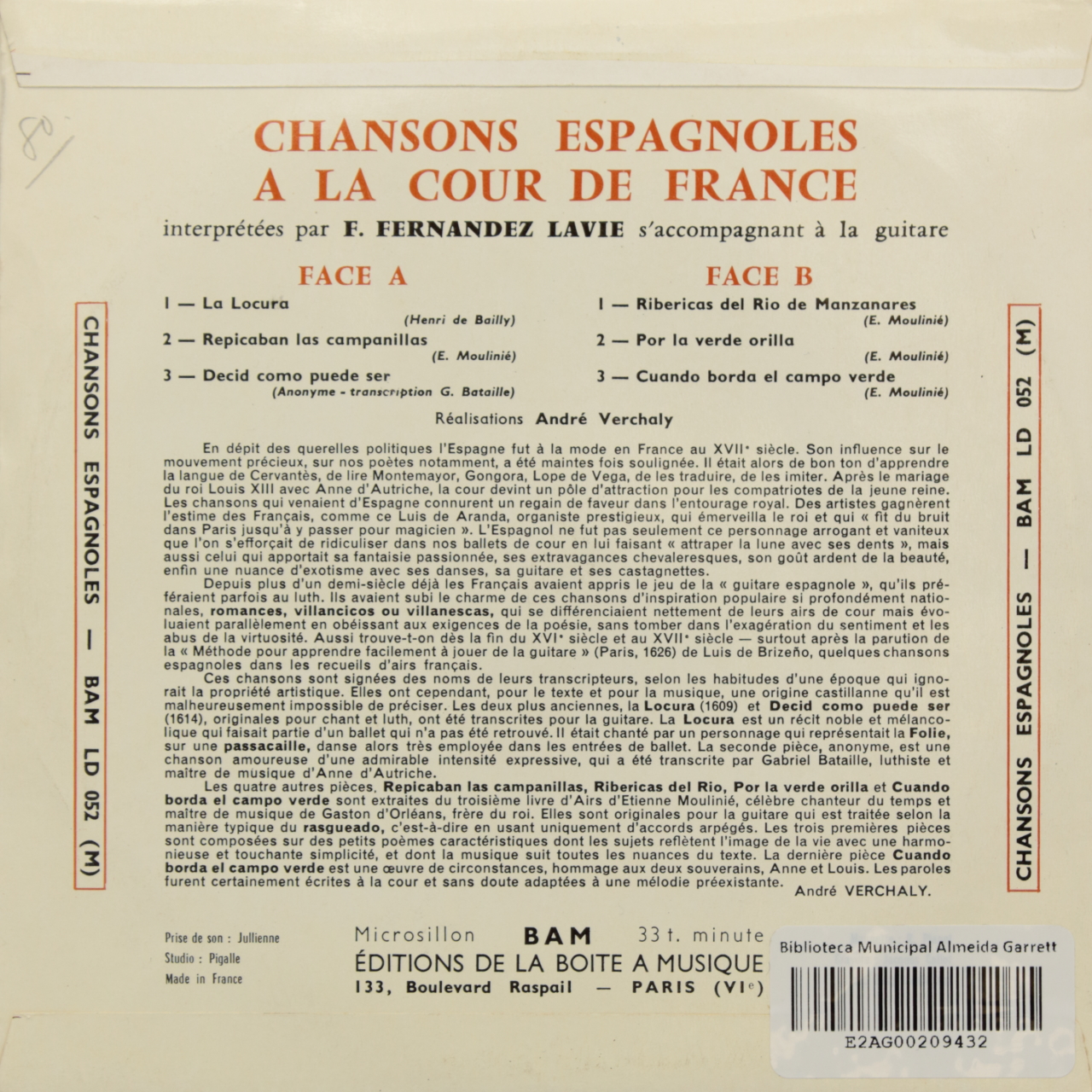 Chansons espagnoles a la cour de France (XVIIe siècle)