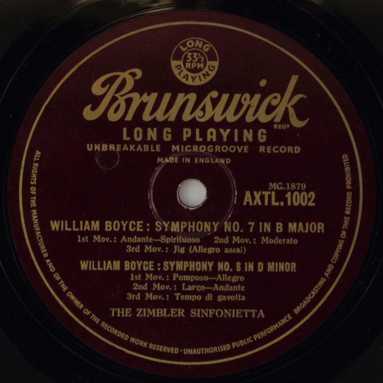 Boyce: Symphony No. 1 in B Flat Major; Symphony No. 2 in A Major; Symphony No. 7 in B Flat Major; Sy