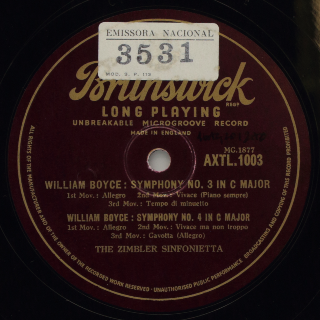 Boyce: Symphony No. 3 in C Major; Symphony No. 4 in F Major; Symphony No. 5 in D Major; Symphony No.