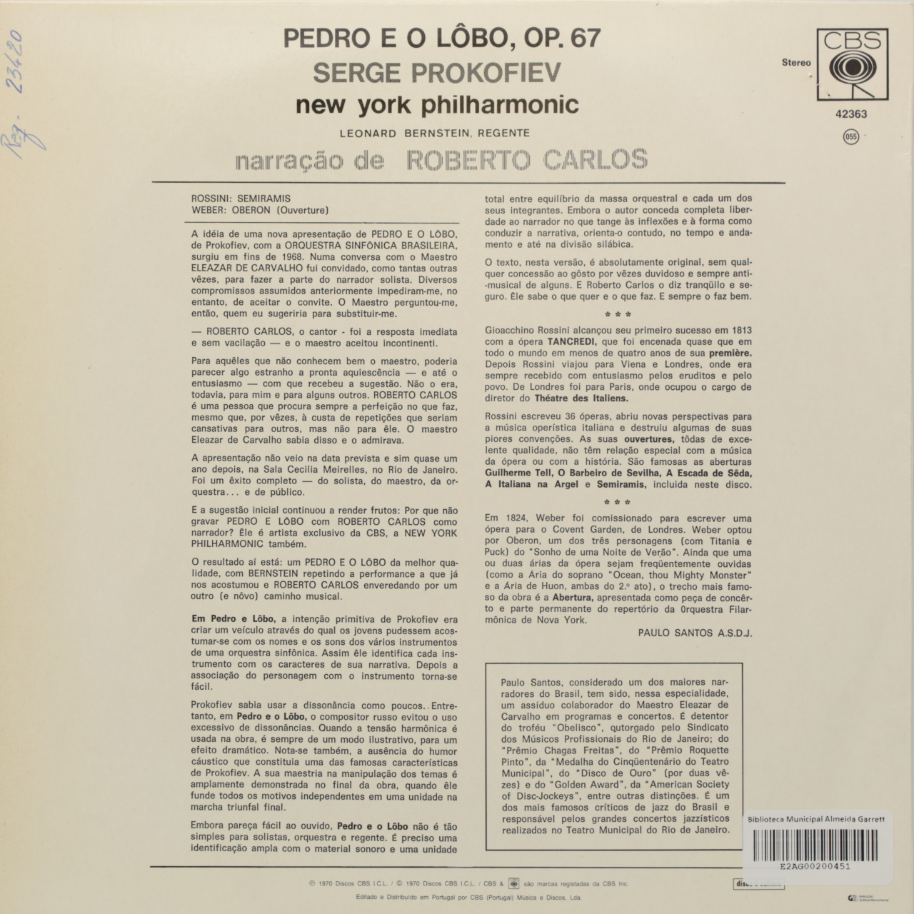 Prokofiev: Pedro e o lobo / Rossini: Semiramis / Weber: Oberon (Overture)