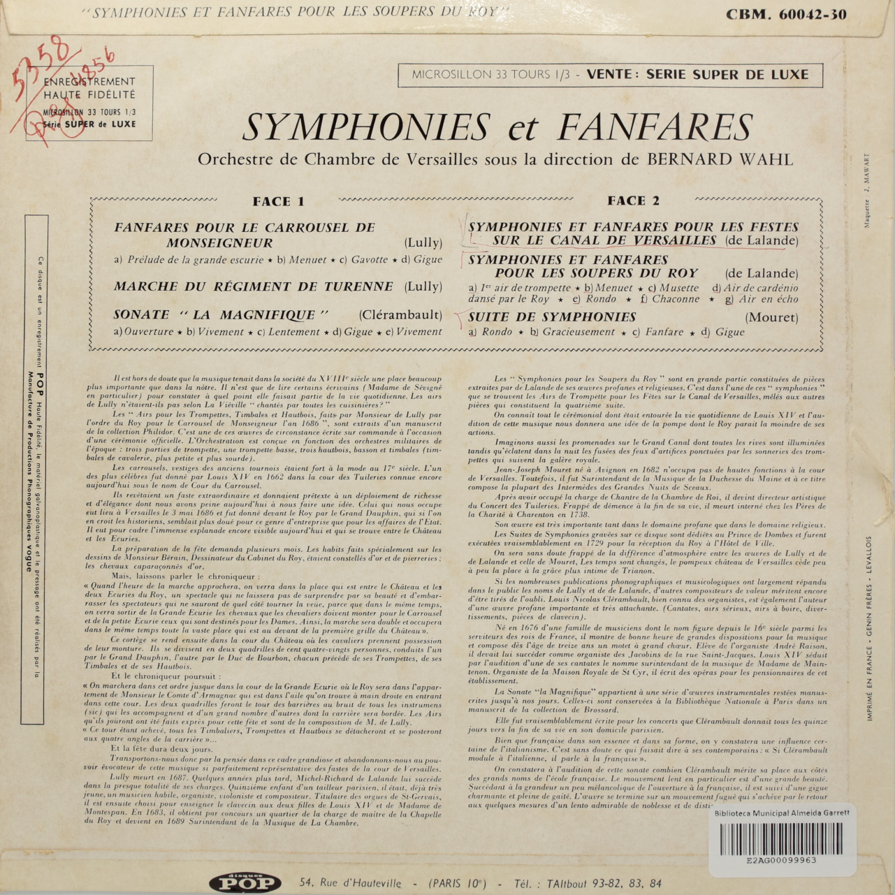 Symphonies et fanfares pour les soupers du roy