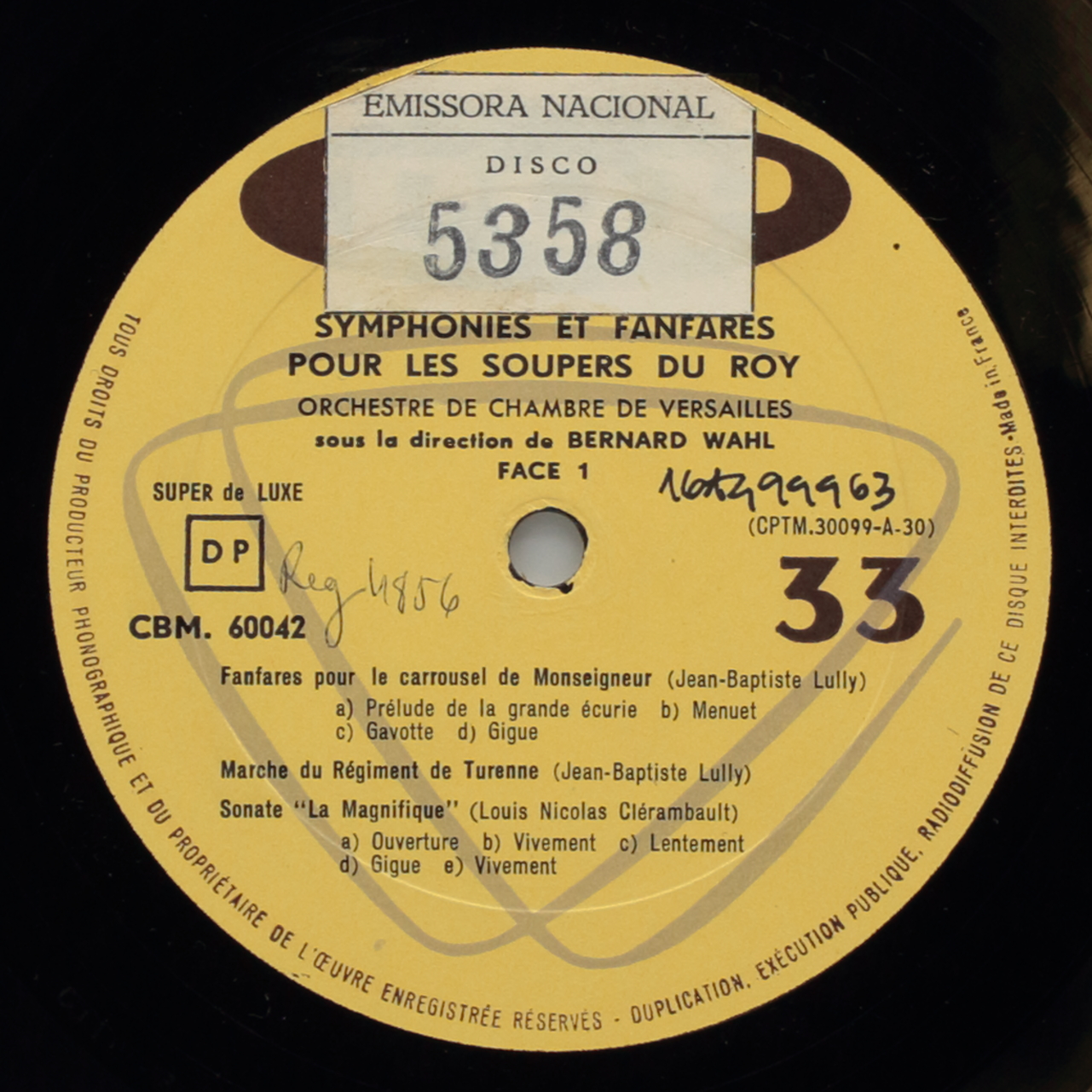 Symphonies et fanfares pour les soupers du roy