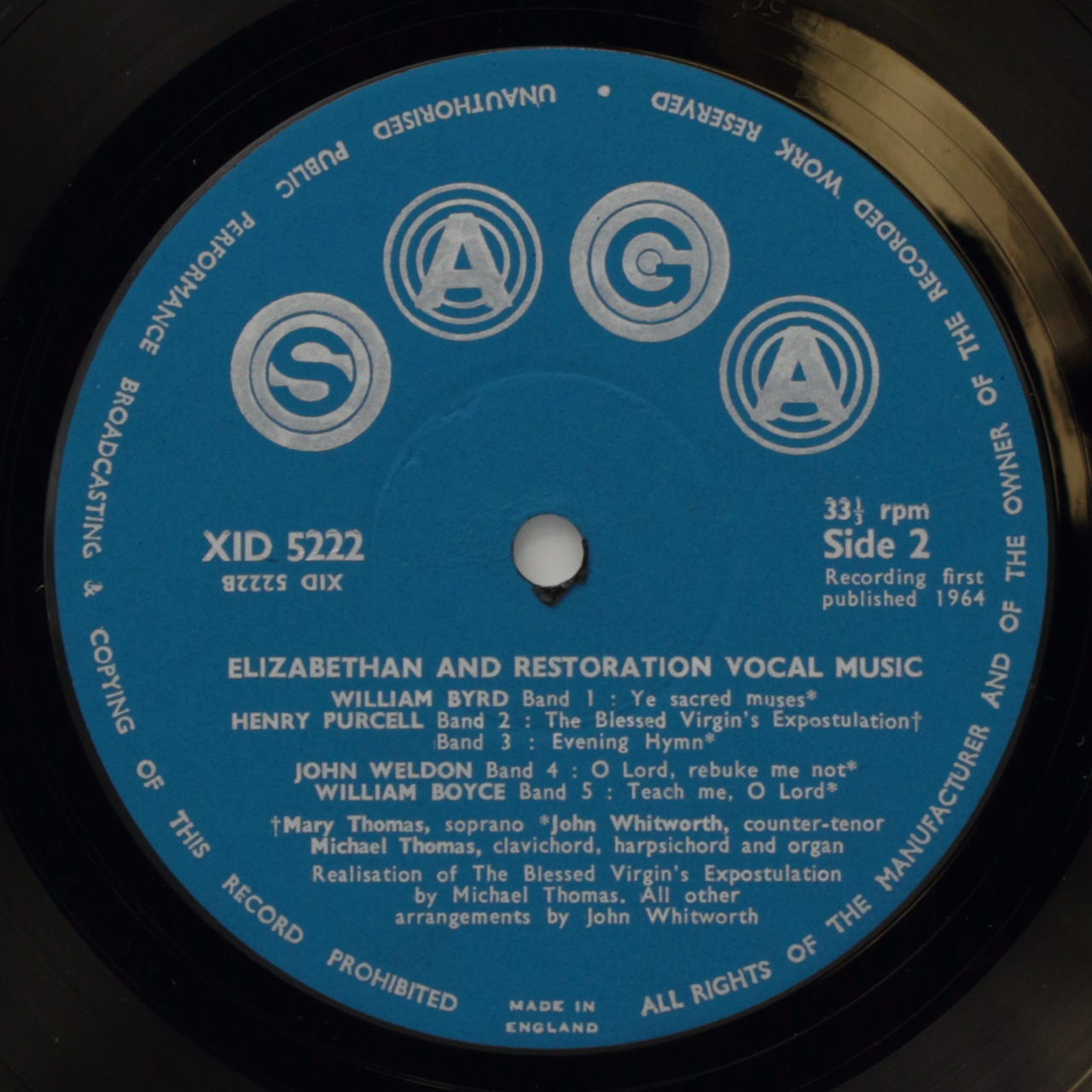An Anthology of Elizabethan & Restoration Vocal Music