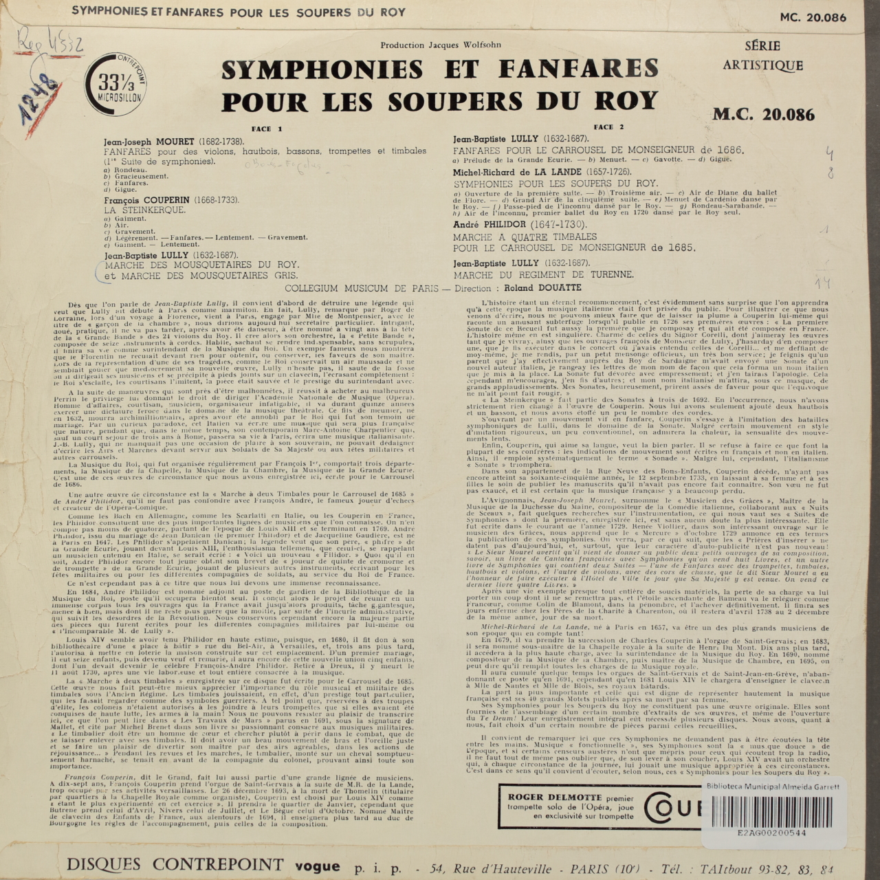 Symphonie et Fanfares pour les soupers du Roy