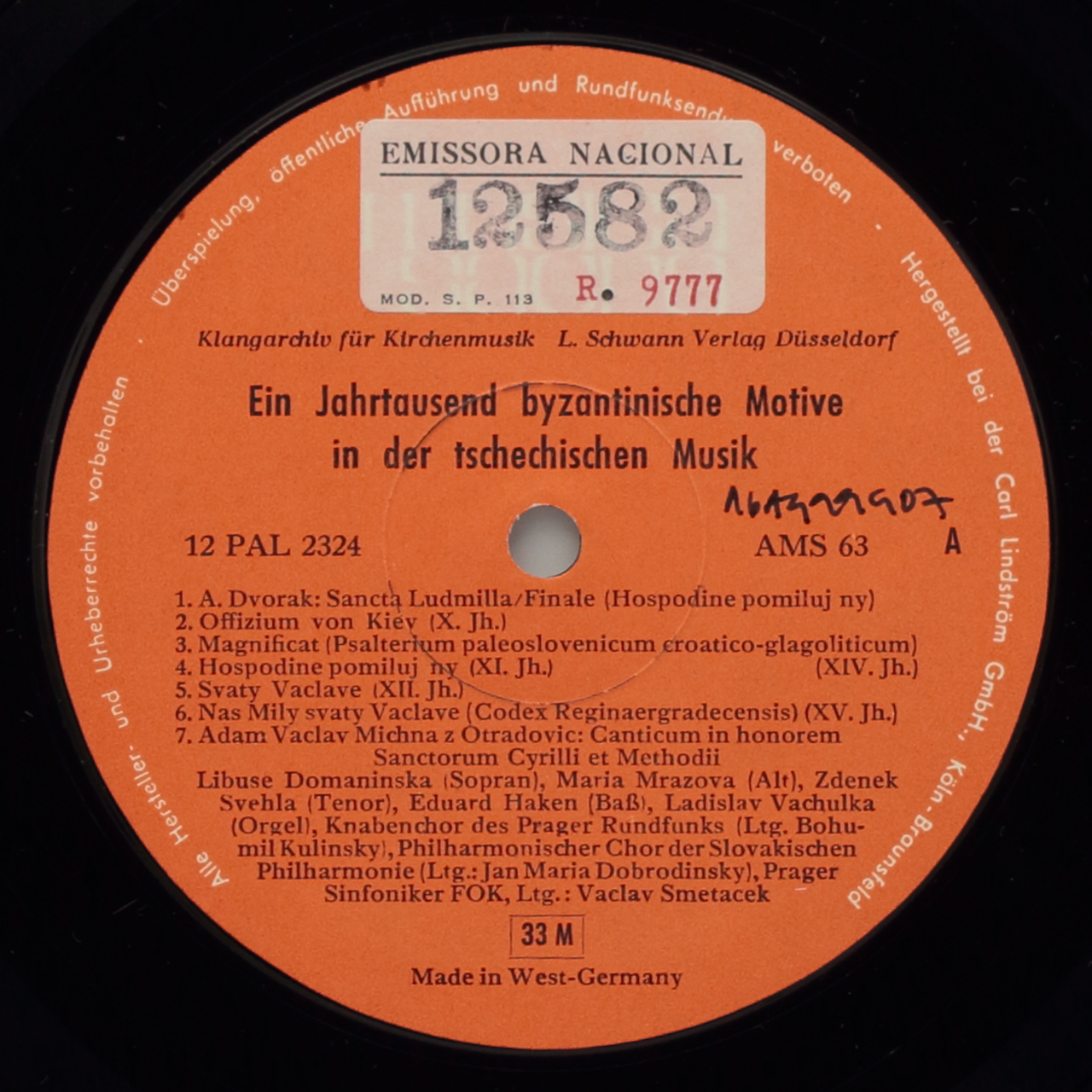 Dvorak, Adam Michna e Foerster: Ein Jahrtausend byzantinische Motive in der tschechischen Musik   