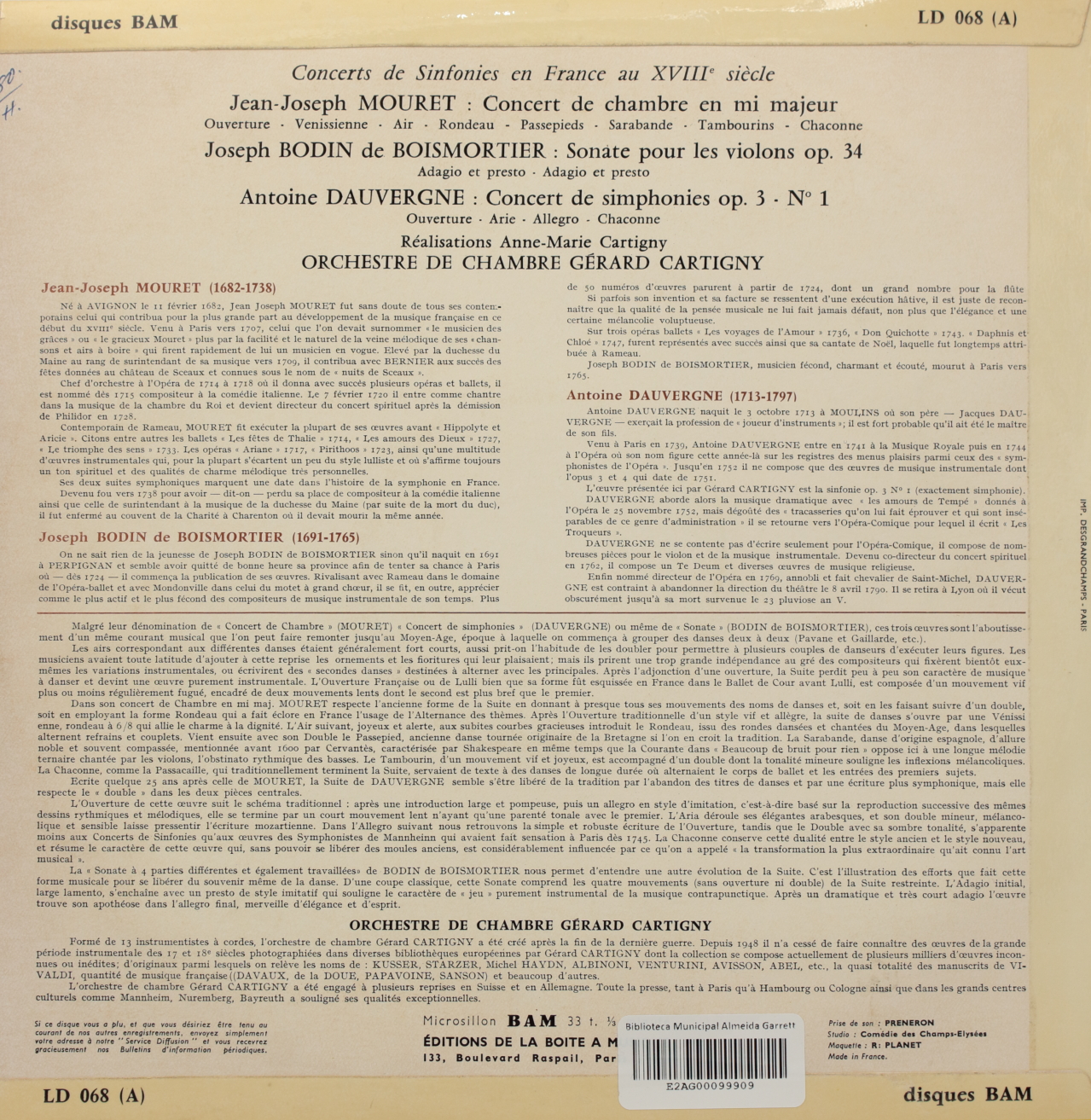 Concerts de Sinfonies au XVIIIe Siècle 