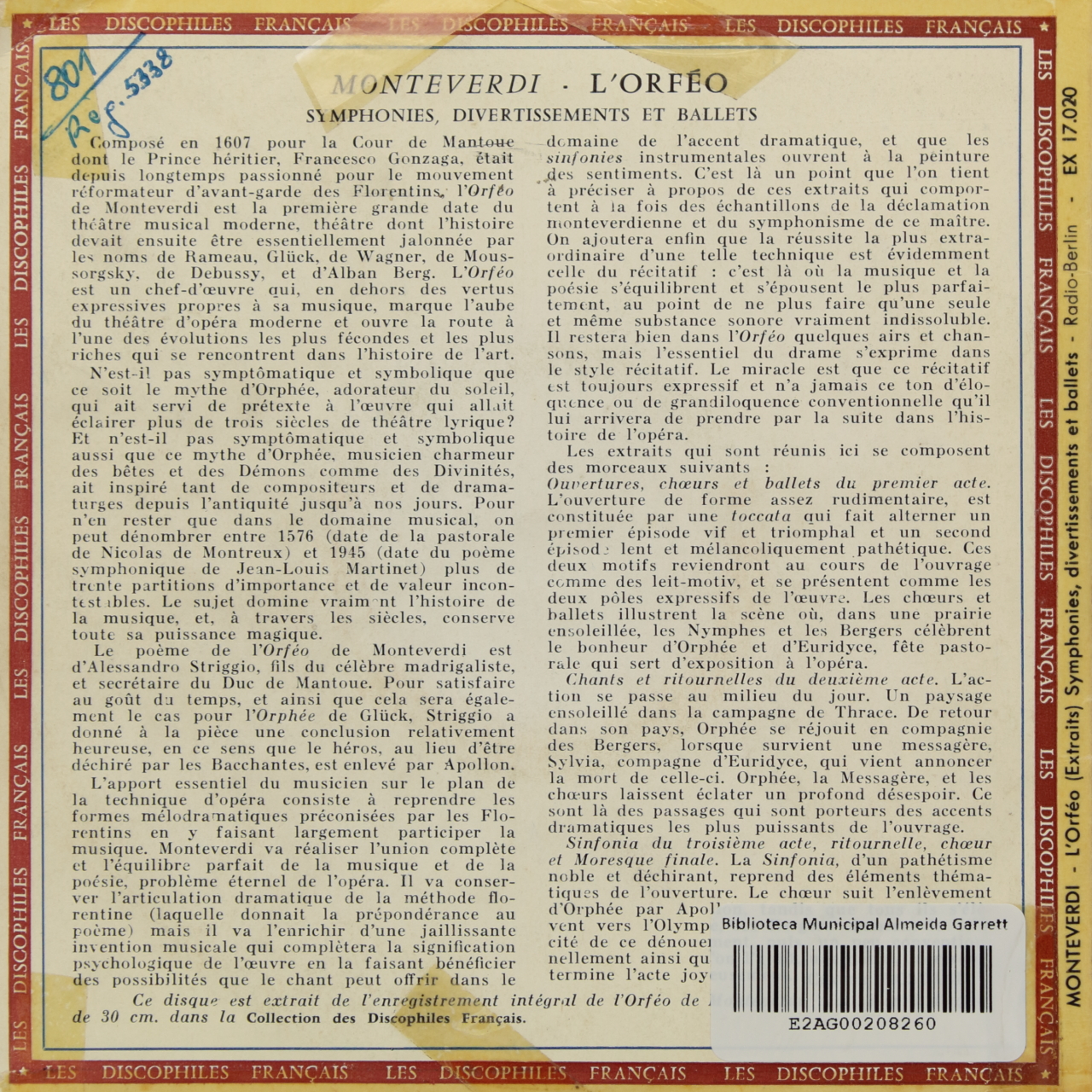 Monteverdi: LOrféo (Extraits)