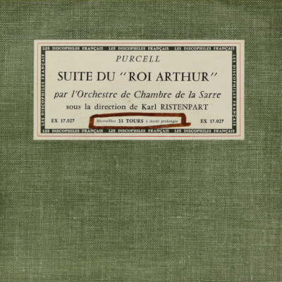 Purcell: Suite du Roi Arthur