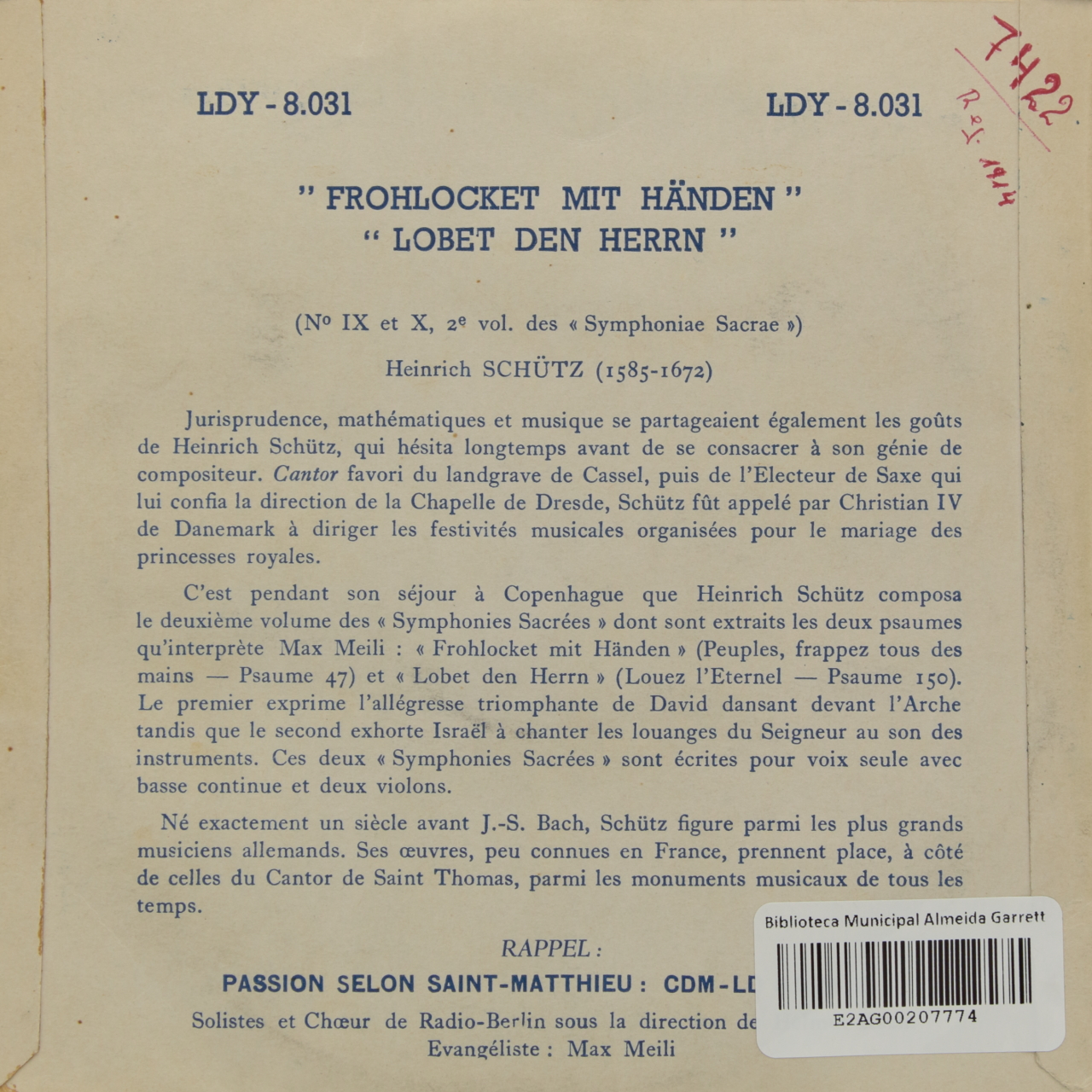 Schutz: Symphoniae Sacrae