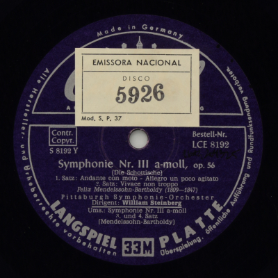 Mendelssohn: Symphonie Nº III a-moll, op. 56