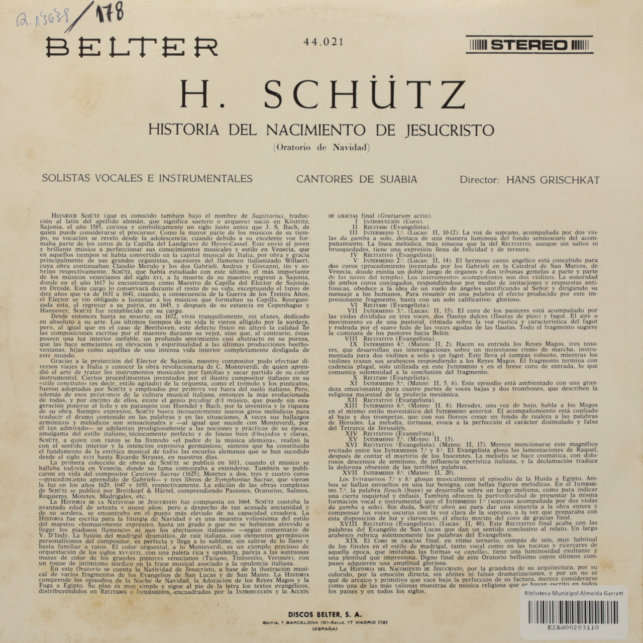 Schutz: Historia del nacimiento de Jesucristo - Oratorio de Navidad