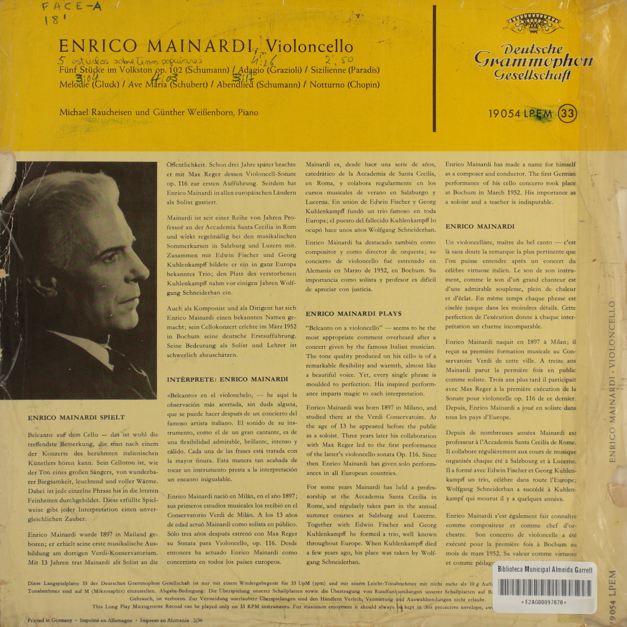 Enrico Mainardi spielt