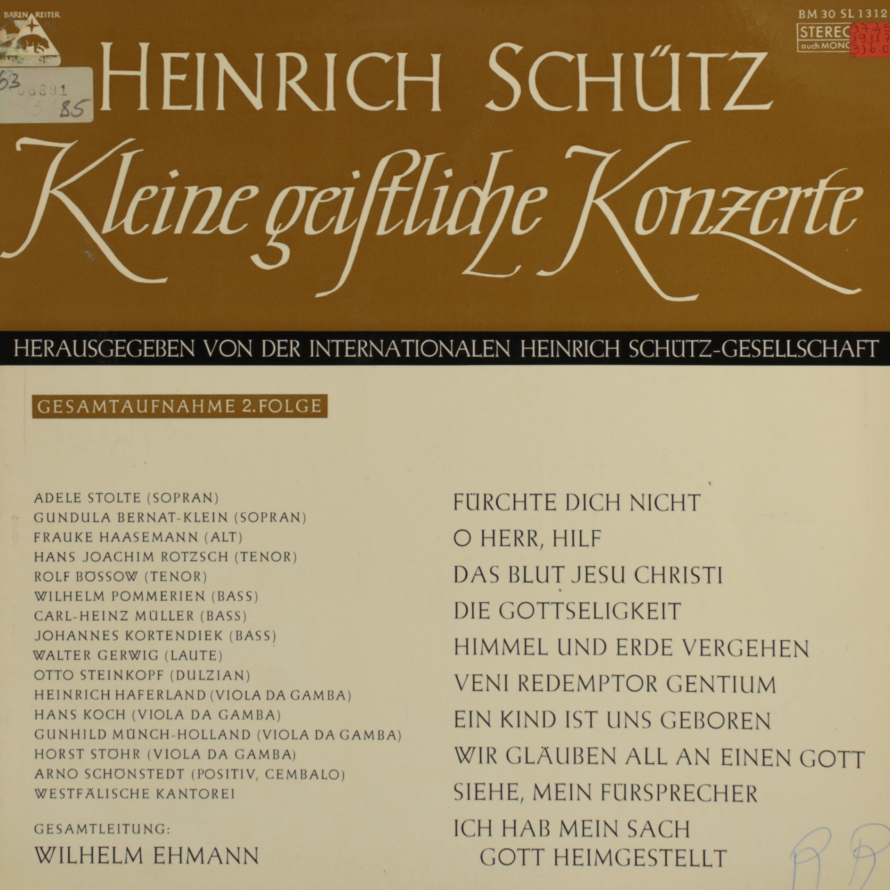 Schütz: Kleine geistliche Konzerte (2. Folge)