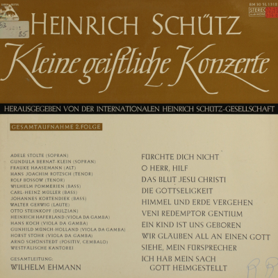 Schütz: Kleine geistliche Konzerte (2. Folge)