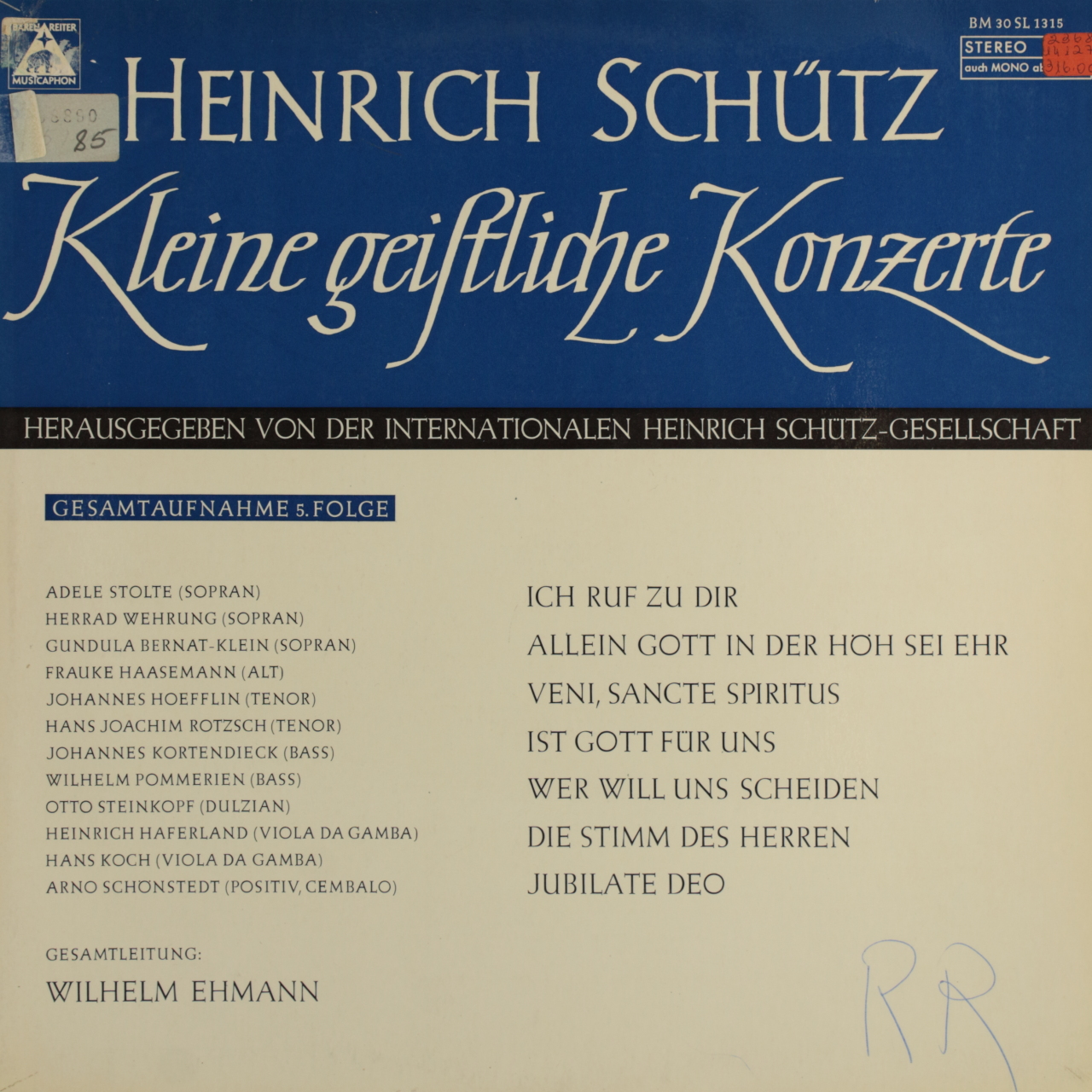 Schütz: Kleine geistliche Konzerte (5. Folge)