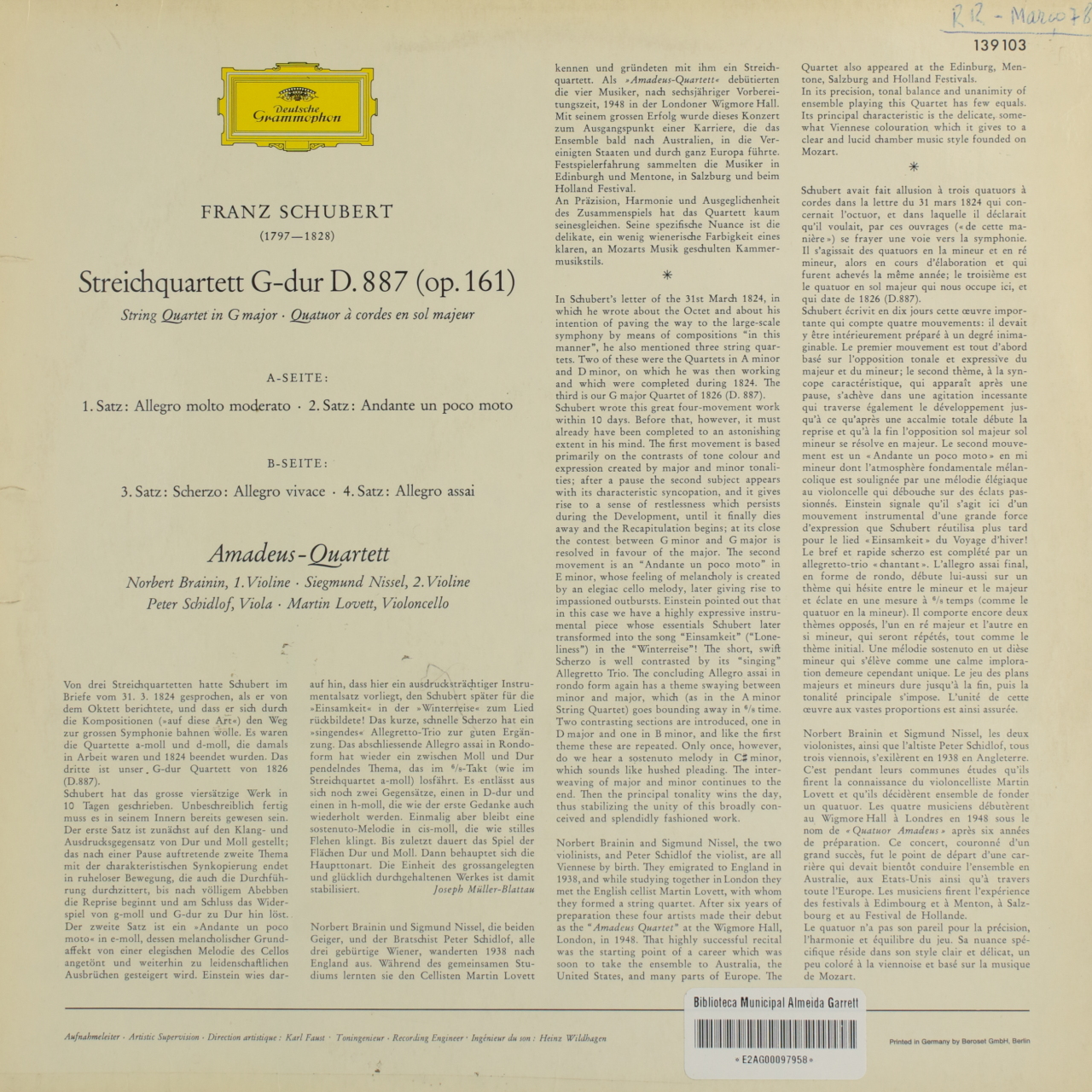 Schubert: Streichquartett G-dur