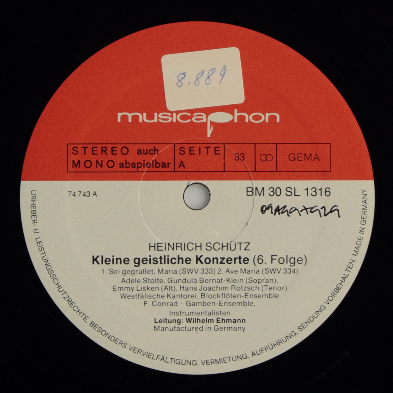 Schütz: Kleine geistliche Konzerte (6. Folge)