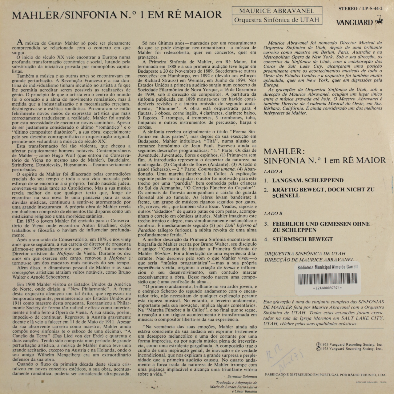 Mahler: Sinfonia Nº 1 em Ré Maior