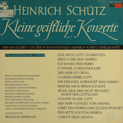 Schütz: Kleine geistliche Konzerte (1. Folge)