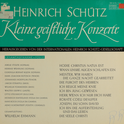 Schütz: Kleine geistliche Konzerte (4. Folge)