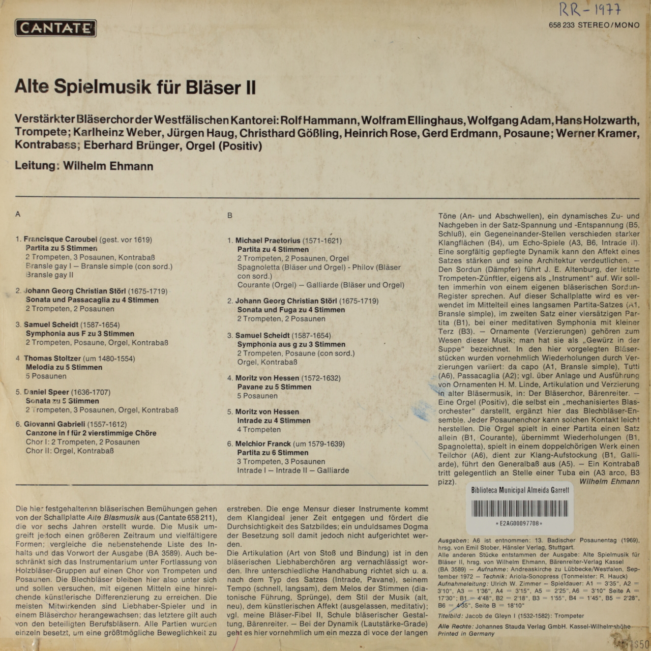 Alte Spielmusik für Bläser II