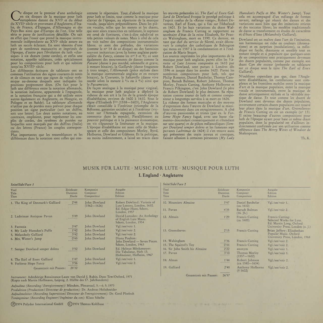 Musik für Laut - I. England