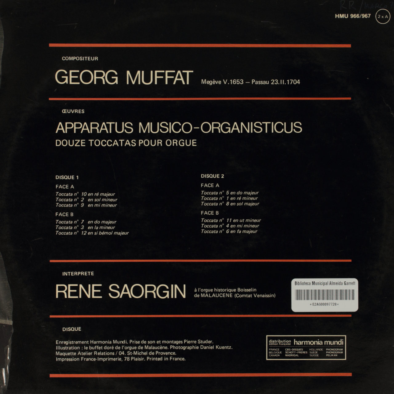 Muffat: Apparatus musico-organisticus