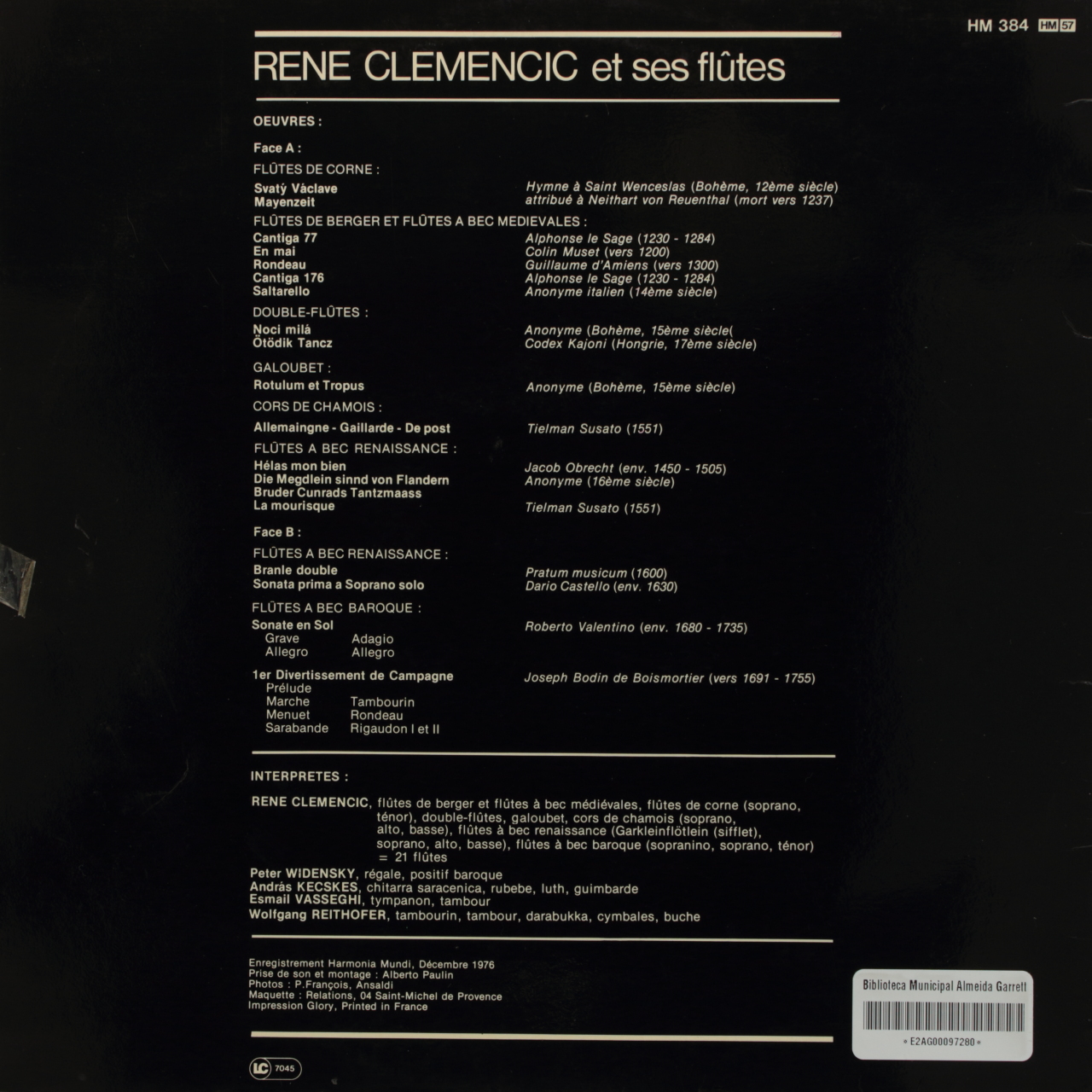 René Clemencic et ses flûtes